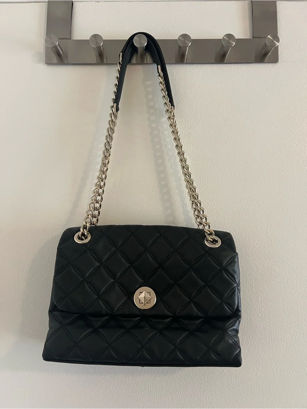 Kate Spade Quilted Black Chain-Handle Shoulder Bag